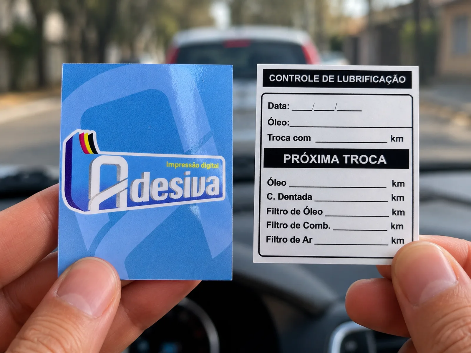 Etiqueta para Troca de Óleo — produto Adesiva